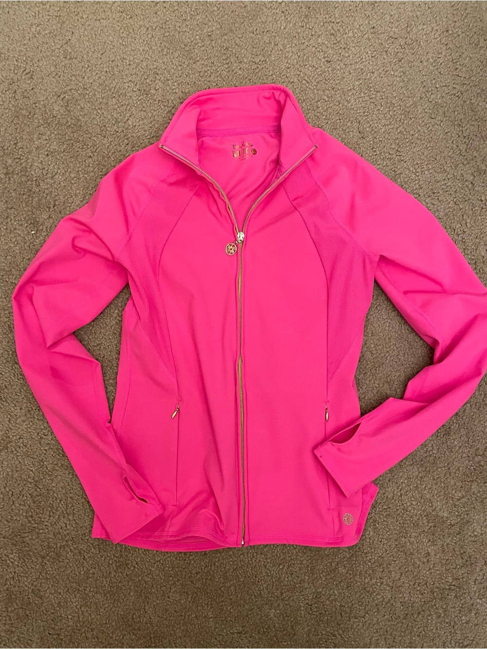 Lilly Pulitzer Hot Pink Zip-Front Active Jacket